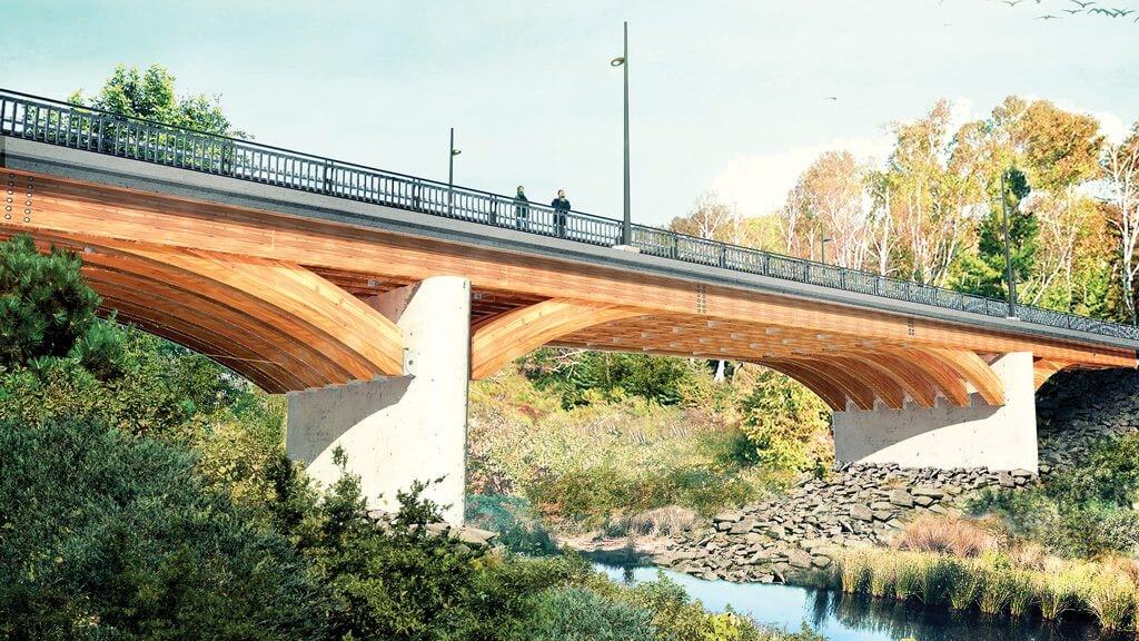 Profile render of the Duchesnay creek river bridge.