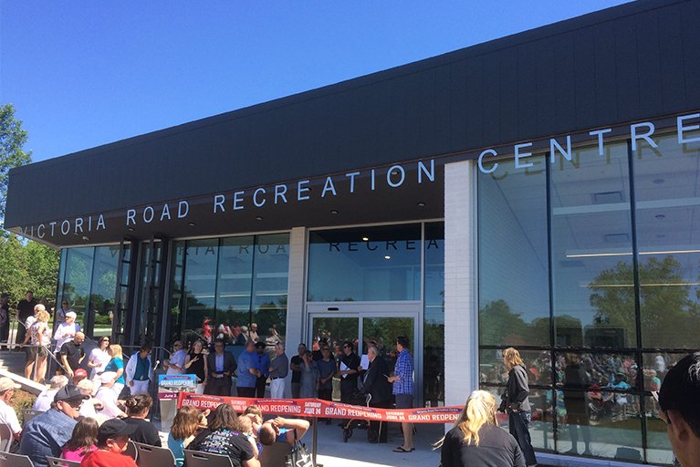 Grand opening ceremony of the Victoria Road Recreation centre.