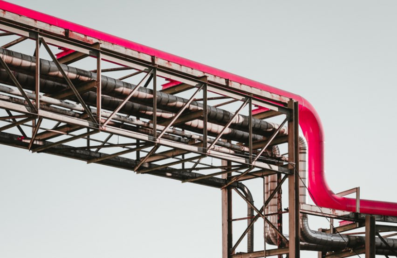 Stock image of a piping at a utility plant.