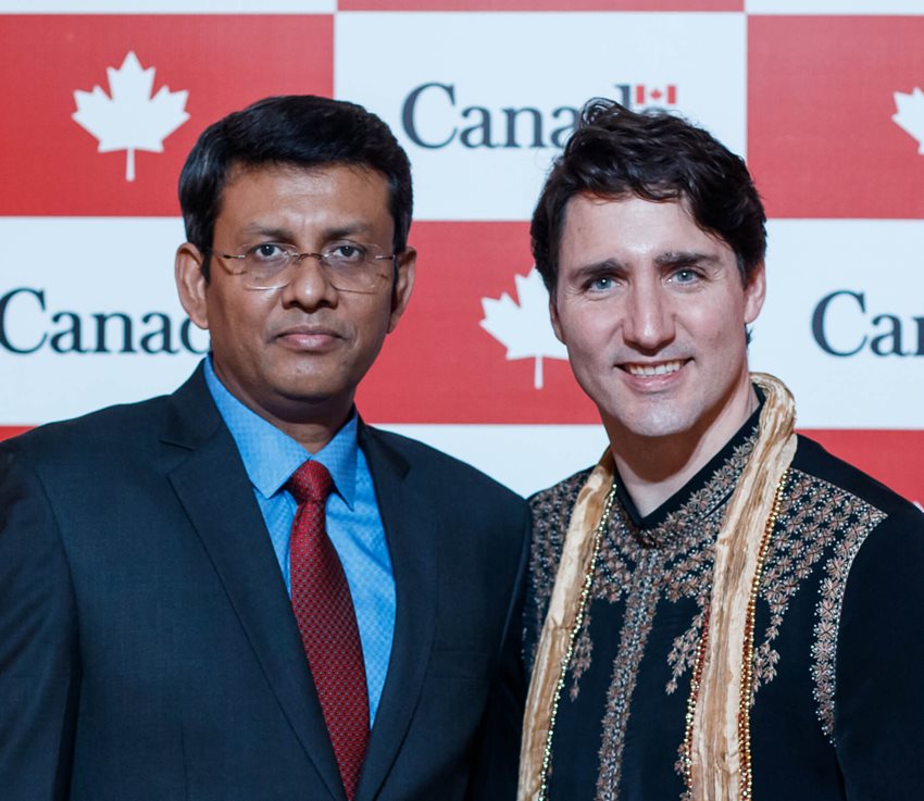 LEA Group CEO Pinaki Roychowdhury meeting with Canadian Prime Minister Justin Trudeau.