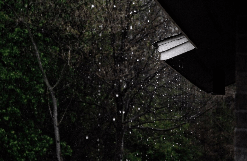 Wastewater runoff on a residential building.