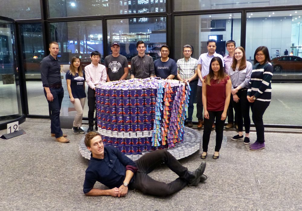 LEA team members posing with their completed sculpture.