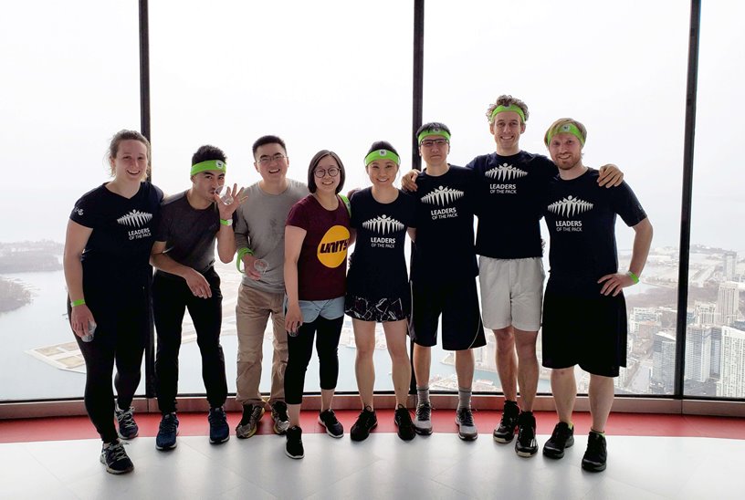 LEA team gathered after completing the CN tower climb.