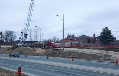 Construction underway on Highway 27 in Vaughan.